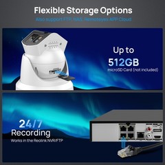 VIKYLIN Color+IR 180°VIEW POE 8MP 4K IP Camera Strobe light Audio Alarm CCTV US