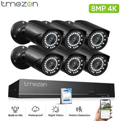 4K 8MP PoE Security Camera System H.265+ AI Detect Audio 8CH HDD Home Security