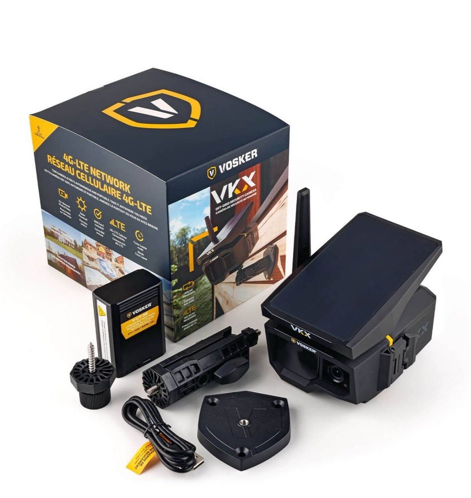 VOSKER VKX Solar Powered 4G-LTE Cellular Security Camera — No Wi-Fi Needed!