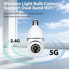AI-Enabled Light Bulb Security Camera – 2K Resolution, Wireless & Plug-and-Play