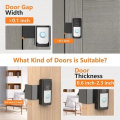 Anti-Theft Ring/Camera Video Doorbell Mount, Door Bracket No Drilling