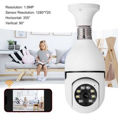 360° 1080P IP E27 Light Bulb Camera Wi-Fi IR Night Smart Home Wireless Security