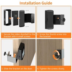 Anti-Theft Ring/Camera Video Doorbell Mount, Door Bracket No Drilling