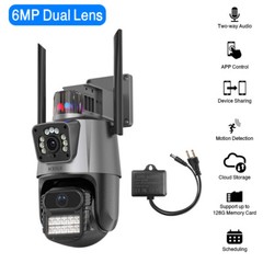 ICSee Dual Lens WiFi IP Camera Wireless Outdoor CCTV PTZ Home Security IR Cam US