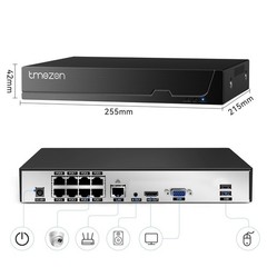 8MP Security Camera System 8CH PoE NVR Smart Human Vehicle Detection Waterproof