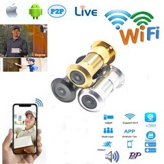 1080P HD Wireless WiFi IP Door Peephole IR Video Camera Motion Detect Recording