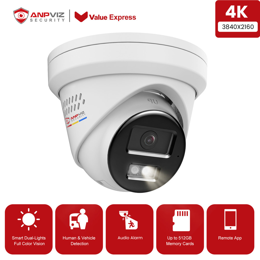 Anpviz 8MP 2-Way Audio PoE Camera Active Audio Alarm Security Camera Outdoor