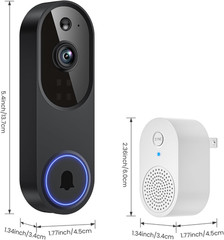 1080P Wireless Wi-Fi Video Doorbell Camera with Two Way Audio, Night Vision, Clo