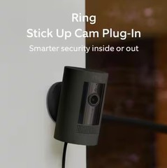 Ring Stick Up Cam Plug-in Wired Indoor/Outdoor Camera Black NEW