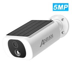 ANRAN 5MP WiFi Solar Security Cameras Outdoor Wireless Audio Color Night Vision