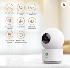 AOSU Indoor Cam P1 Pro Security Camera 2K/3MP 360° Pan Tilt C2E2BH11 Open Box