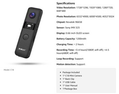 BOBLOV C18 1296P WIFI Body Camera Loop Recording Motion Detection Video Recorder