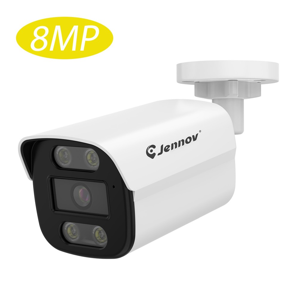 8MP 4K PoE IP Full Color Night Vision Camera Outdoor/Indoor Metal Housing