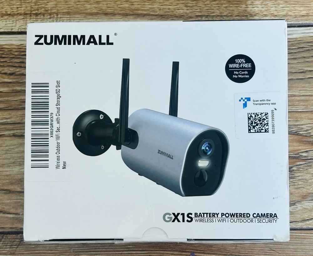 NEW ZUMIMALL Wireless Outdoor WifI Security Camera Rechargeable Battery-Powered