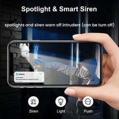 ANRAN 3MP Security Camera Wireless Outdoor WIFI 360° PTZ Home Color Night Vision
