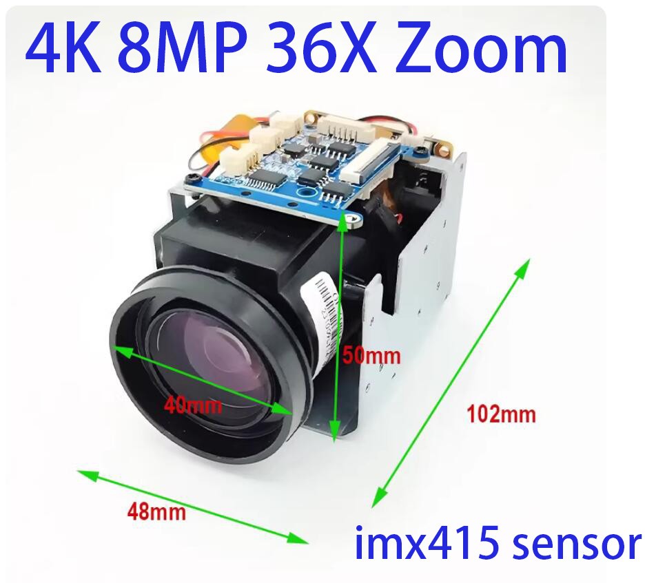 4K 8MP 36X Motorized Zoom IP Camera Module Auto Focus 1/2.8″ SD Board Optional