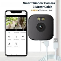 1PCS HEIYOUCAM Window Camera-Replaces Outdoor Cameras | 2.4/5GHz Wi-Fi | 3MP HD