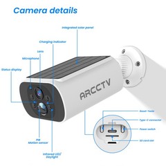 2Pcs Security Camera Outdoor Wireless Solar Battery Powered 5G WiFi6 2 Way Audio