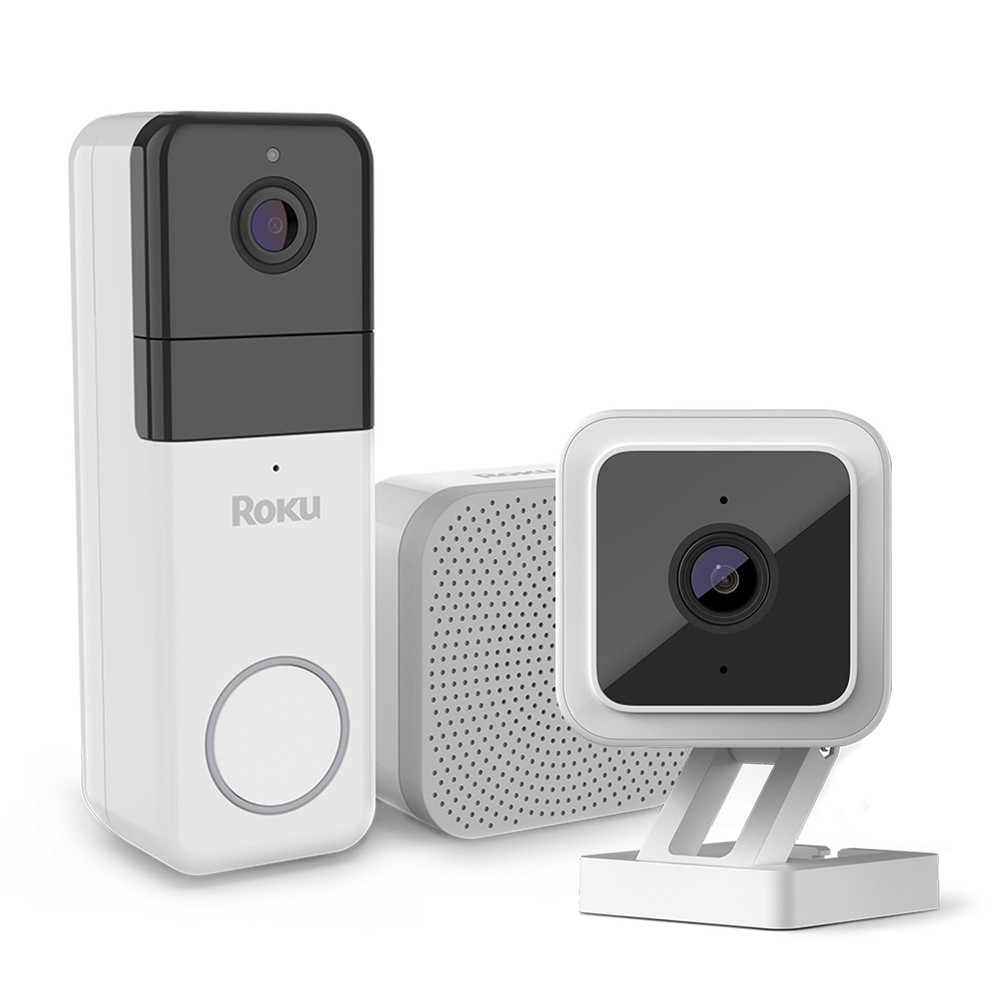 Roku 1080p HD Indoor Camera & Smart Home Wireless Video Doorbell Bundle Roku SE