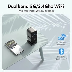 Security Cameras Wireless Outdoor,5G WiFi Magnetic Pet/Baby Camera,2K Pan Rotati