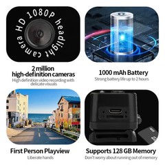D7 1080P Head-mounted Lighting Camera LED Motion Sensor Video Recording Lighting
