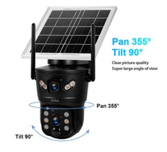 3PCS 6MP Solar Camera WIFI Solar Panel Dual Lens Camera Home Security CCTV Video