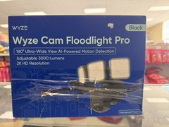 Wyze Cam Floodlight Pro BLACK 3000 Lumen LEDs 180° Wide View 2K HD Outdoor Wired