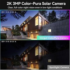 (86B)Solar Cameras Wireless Outdoor with 10» Monitor, 4pcs 2K 3MP Solar Powere