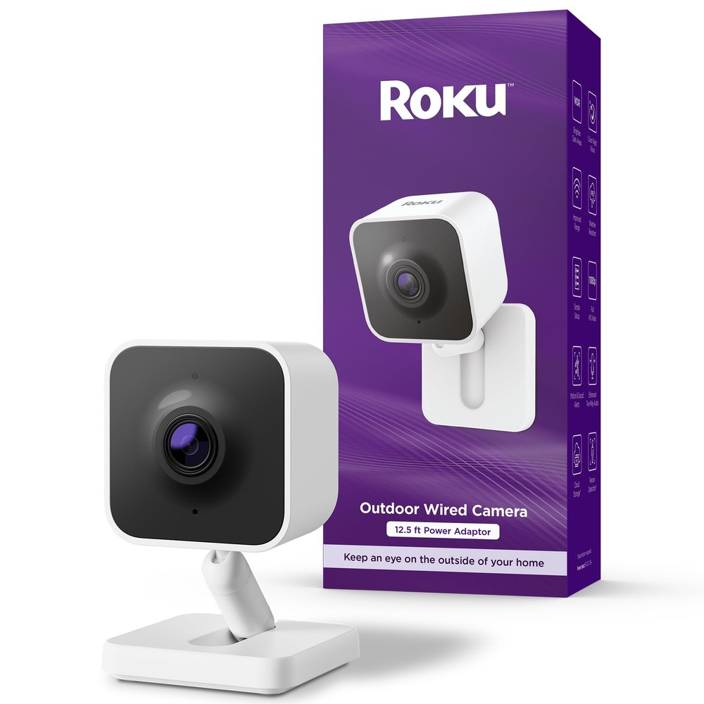 Roku Outdoor Camera – Home Security – IP65 Weather Resistant Wired Security