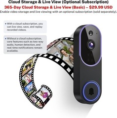 Rng Video Doorbell 1080p HD Camera WI-FI Night Vision Motion Detection Wireless