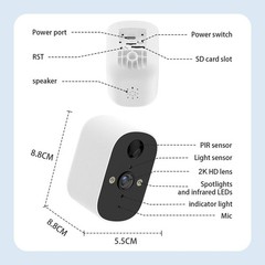 2PK Wireless Battery Camera 1080P Outdoor WiFi Security Camera System Smart Home