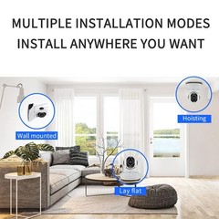 Smart PTZ WiFi Security Camera 360° Panoramic View for Home Office Two-Way Audio