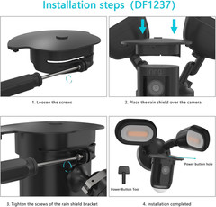 Weather-Resistant Camera Cover for R-Ing Floodlight Cam Wired Pro (Black)