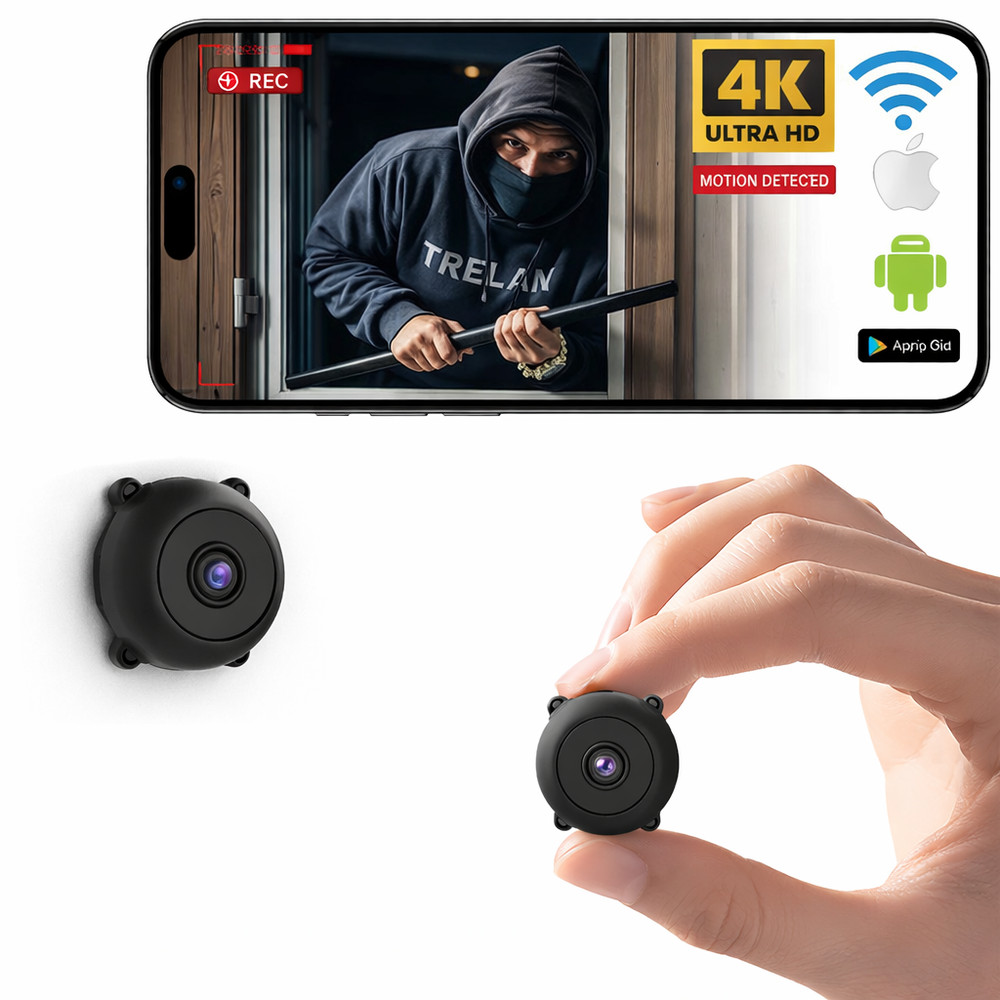Mini Cámara Oculta WiFi Espía Inalámbrica 4K UHD Niñera Para iPhone y Android
