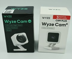 Lot 2 Wyze Cam v4 2.5K QHD Indoor/Outdoor WiFi Smart Security Camera Wired Black