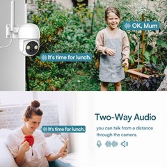 Solar Camera 4MP Wireless Outdoor Solar Battery Security Camera WiFi Smart Home