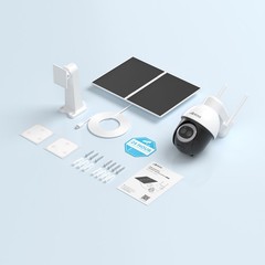 3K 5MP Solar Security Camera Wireless 360° PTZ Auto Tracking Color Night Vision