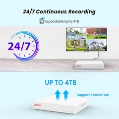 ANRAN CCTV 4K SECURITY CAMERA SYSTEM 8MP WIRED 8CH NVR 2 WAY AUDIO HOME OUTDOOR