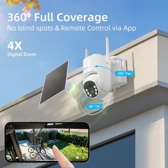 4G LTE Cellular Security Camera No Internet Needed, Solar No Wifi Security Cam