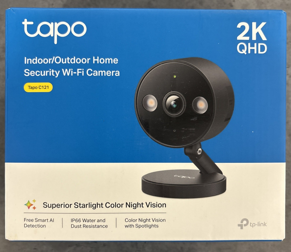 Tapo by TP-Link C121 2K QHD Security Camera Indoor/Outdoor, Color Night Vision,