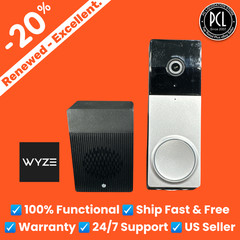 ✅ WYZE Wireless Duo Cam Video Doorbell Chime Included Battery Powered 2K Silver✅