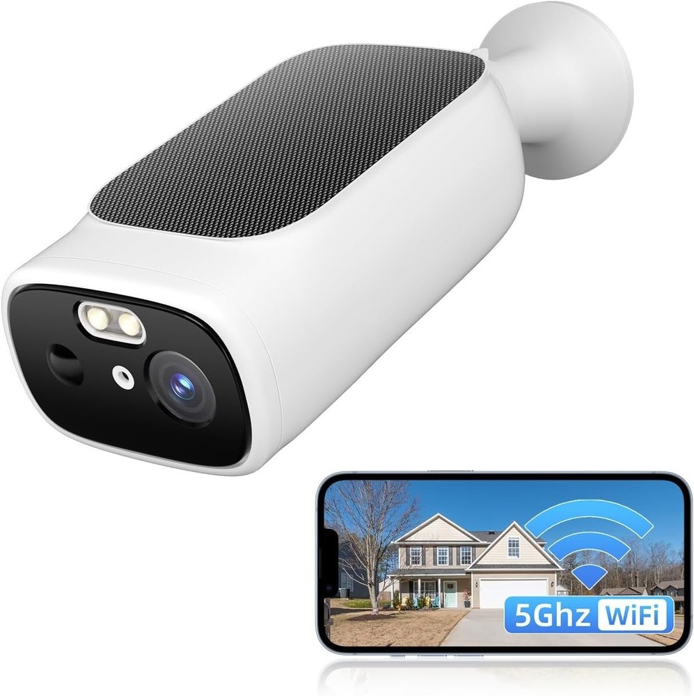 100% Wire-Free Solar Battery Security Camera 2K Wireless Outdoor camera