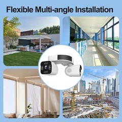 Dual Lens Outdoor Cameras 2.5K/5MP House Cameras Wired Plug-in | Wireless WiFi C