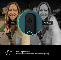 Chamberlain myQ Video Doorbell | 2K Camera, Battery/Wired, Color Night Vision