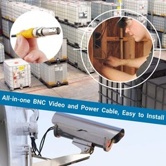 Flashmen 2-Pack 25ft HD Video Power Security Camera Cables 100 feet, Black