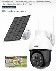 aosu SolarCam D1 SE 3K Wireless Wi‑Fi PTZ Solar Outdoor Cam Night Vision