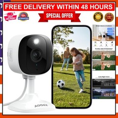 Smart 2K Home Security Camera: Color Night Vision, Motion Alerts, 24/7 Recording