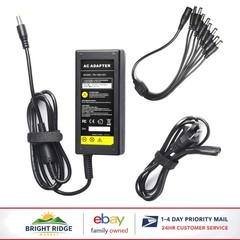 12V 5A Power Adapter with 8-Way Splitter for Security Cameras & LED Lights