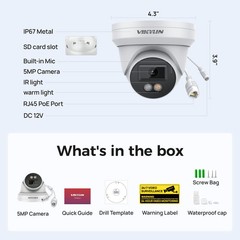 NEW VIKYLIN Dual light Color+IR Network 5MP Mini Camera MIC Onvif Outdoor/Indoor