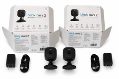 2x Blink Mini 2 Indoor/Outdoor Plug-In Smart Security Cameras Open Box New